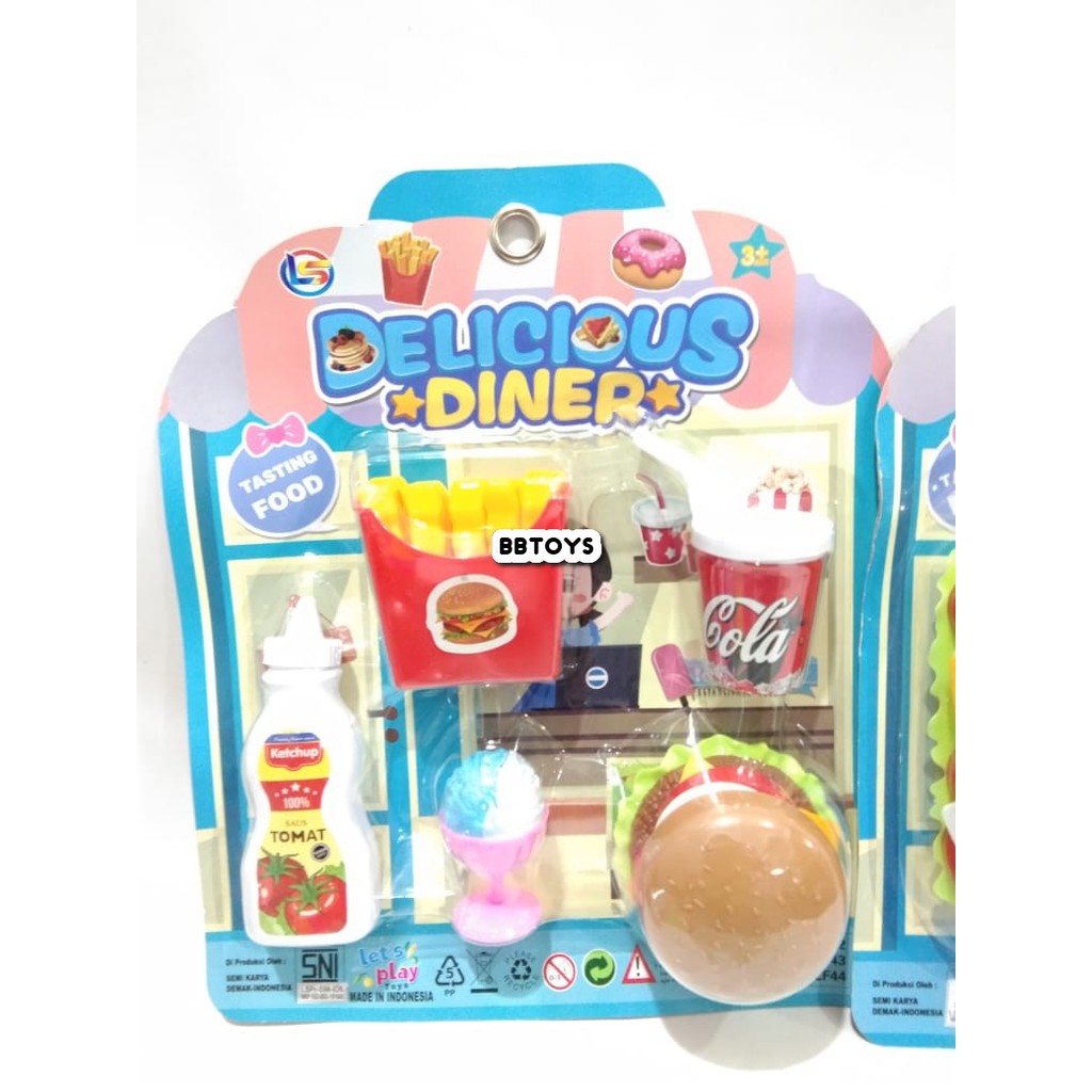 Mainan Anak Burger Set - Mainan Hot dog Set - mainan fastfood -LF47