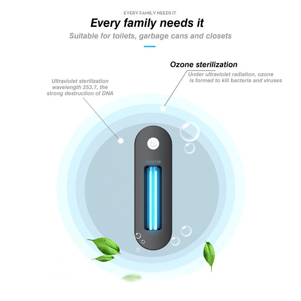 Vinero Glow Portable Mini UV Light Toilet UVC Sterilizer Disinfection