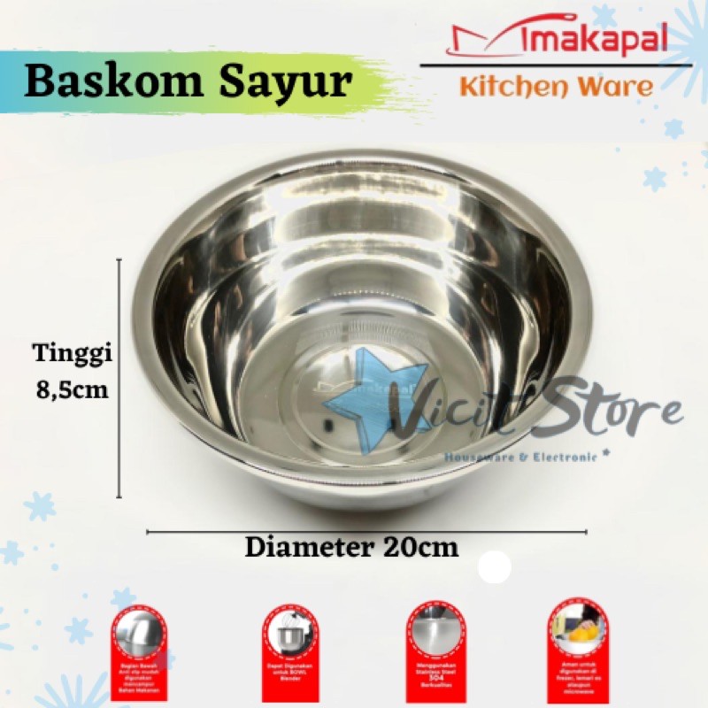 Baskom Sayur Stainless Makapal Signature 20cm Type YS