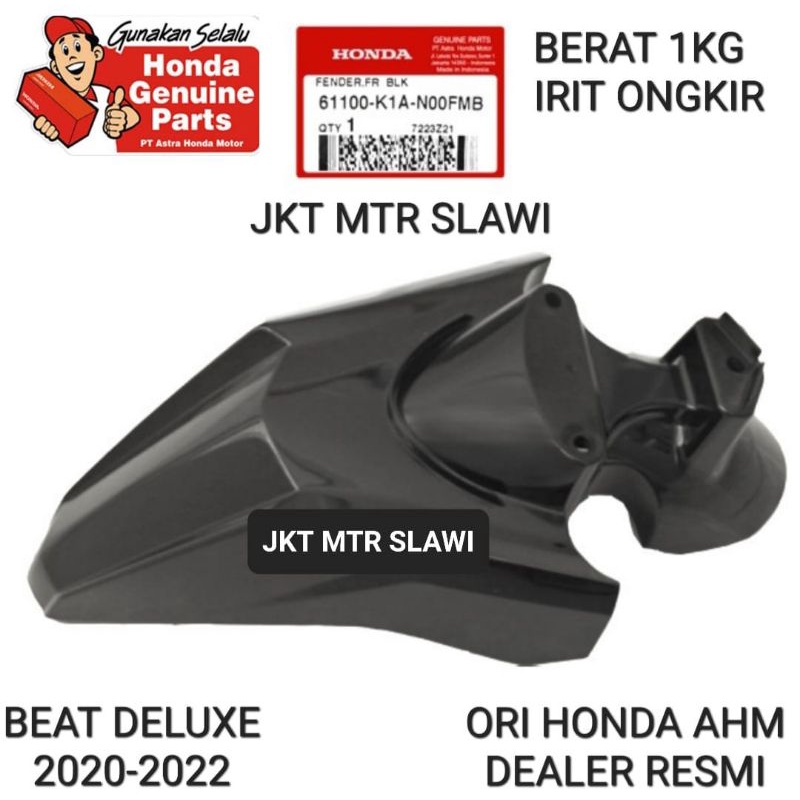 61100-K1A-N00FMB spakbor depan, spakbor depan, fender fr beat deluxe 2020-2022 hitam metalic asli honda