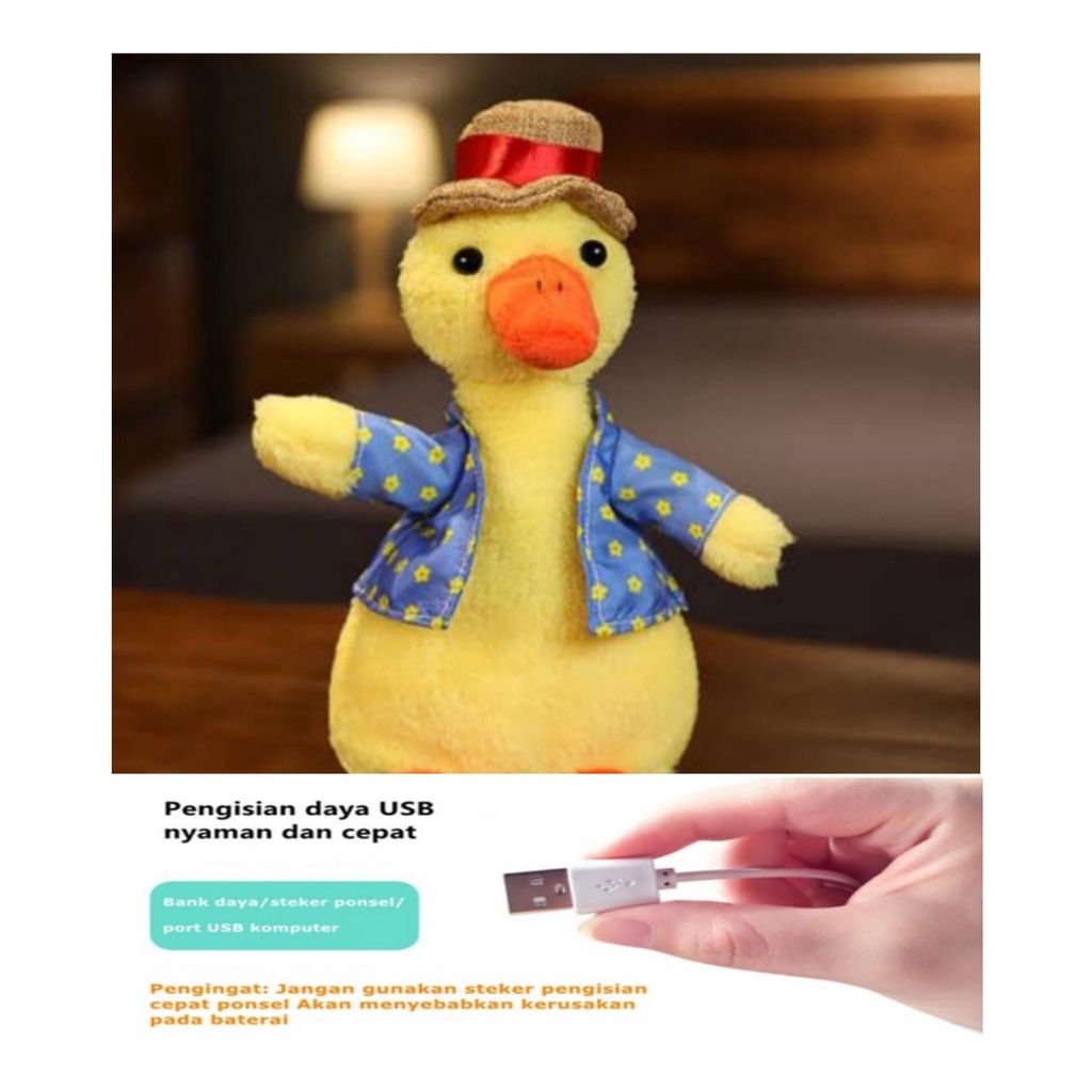 [TULALA SHOP]Boneka Ducks Perekam Suara bicara bebek dan musik/mainan boneka bebek/talking Ducks/meniru suara