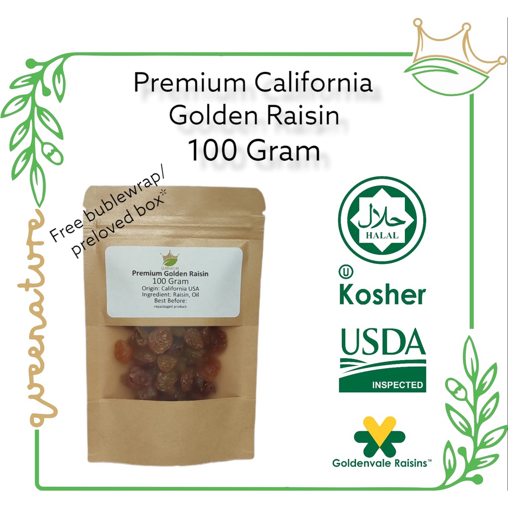 California Golden Raisin 100Gram / Kismis Kuning Premium USA