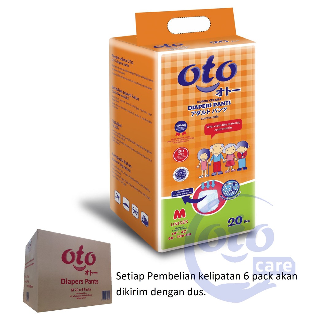 OTO Popok Dewasa model Celana Adult Diapers PANTS size M - 20 pcs