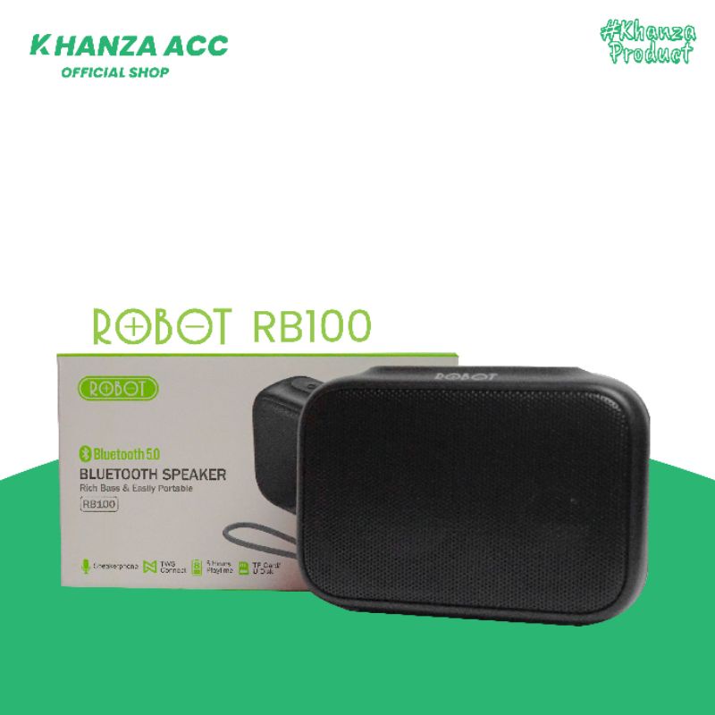 KHANZAACC Speaker Bluetooth Robot RB100 Portable Wireless Super Bass Mini Stereo Original