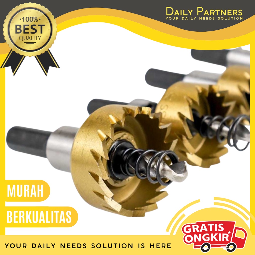 Mata Bor Hole Saw Besi Set 5Pcs Baja Ringan Hole Saw Plat Besi