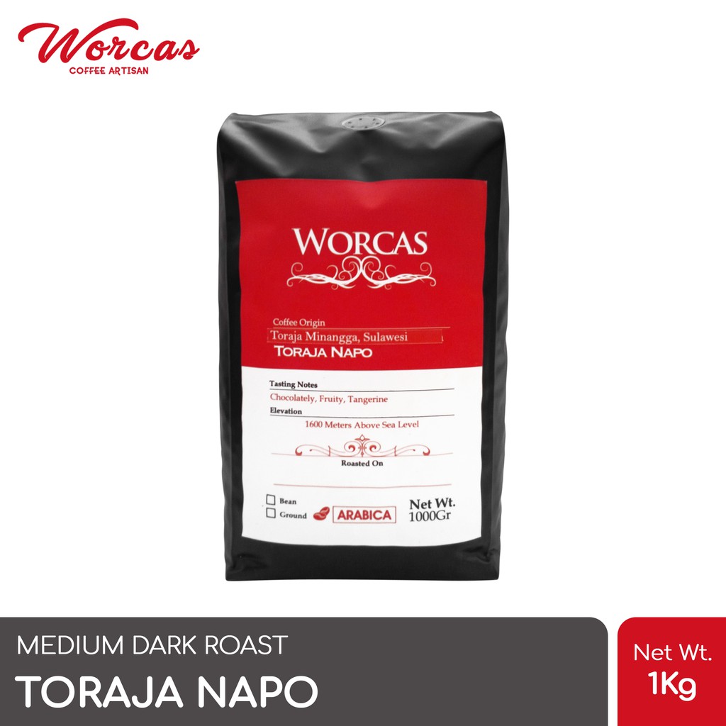 

WORCAS Kopi Arabika Toraja 1 Kg - Medium Dark Roast