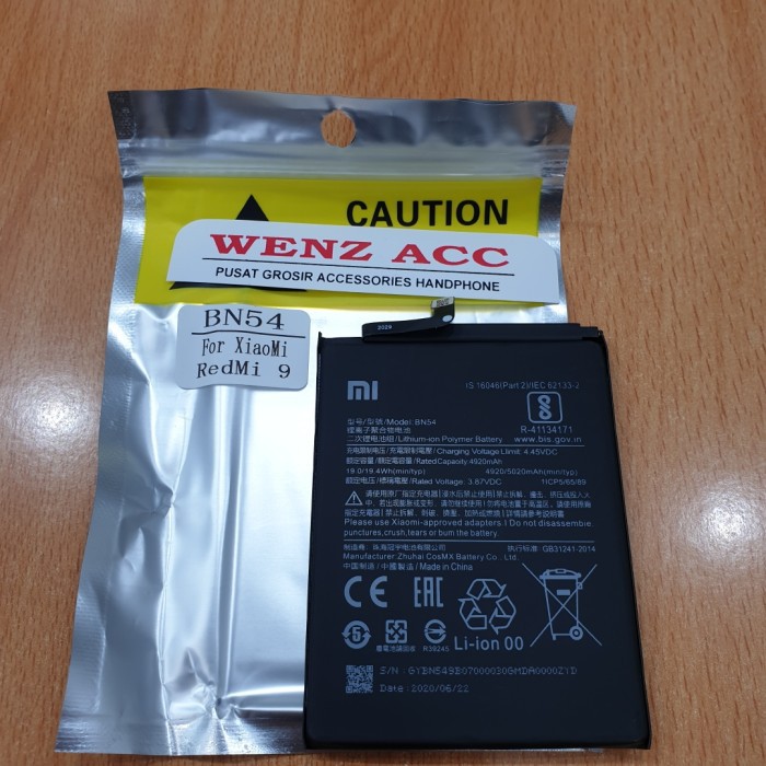 Baterai batre Xiaomi Redmi 9 BN 54 BN54 Original