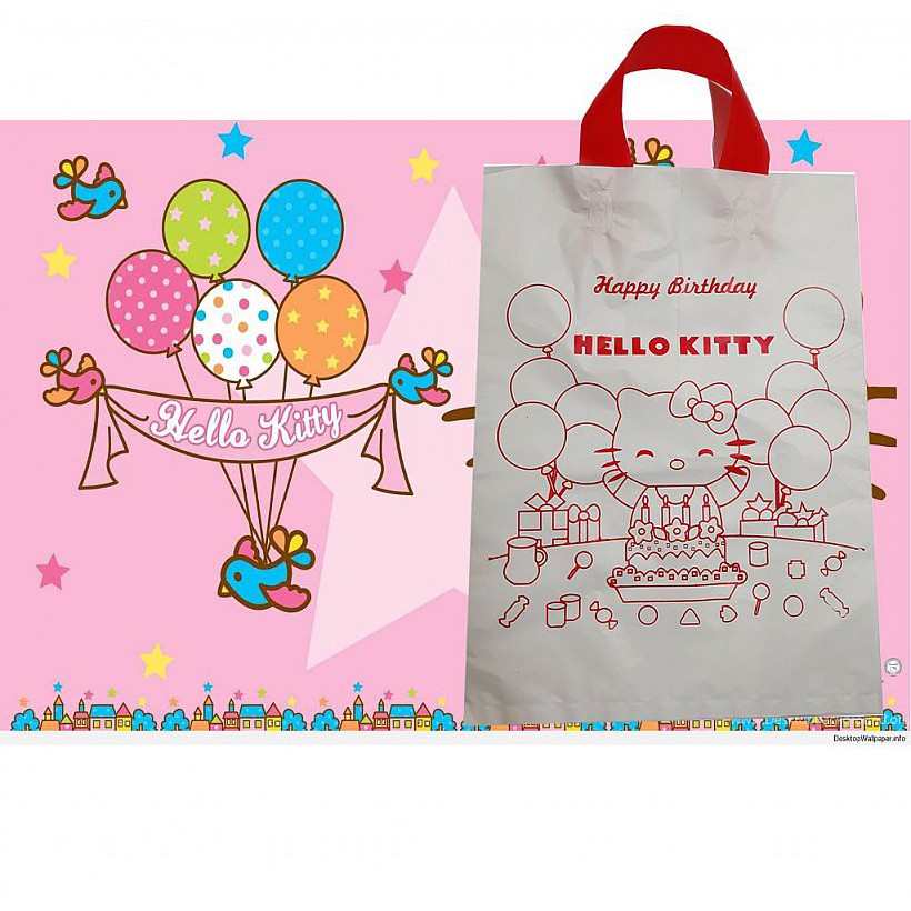 

Tas Plastik Ulang Tahun Hello Kitty Murah Acara Hajatan Souvenir Anak Uk 25 x 35 Cm Bentuk Karakter