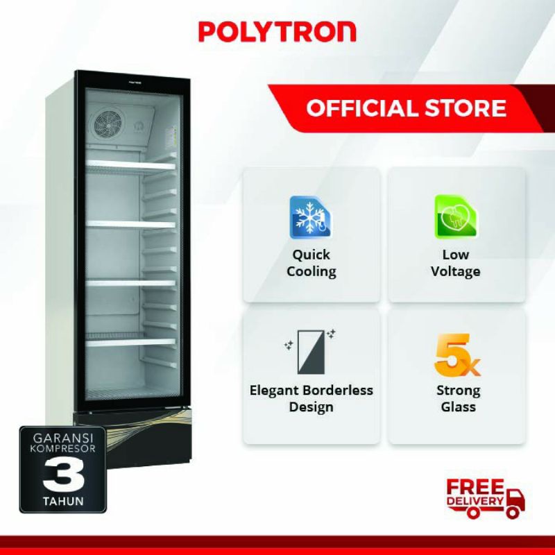 Show Case Showcase Polytron SCN237 SCN 237 230 Liter Bandung Only