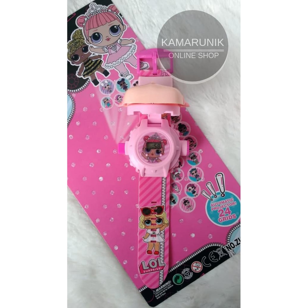 New Arrival JAM TANGAN ANAK PEREMPUAN LOL DIGITAL PROYEKTOR JUMBO LOL PINK Low Price!