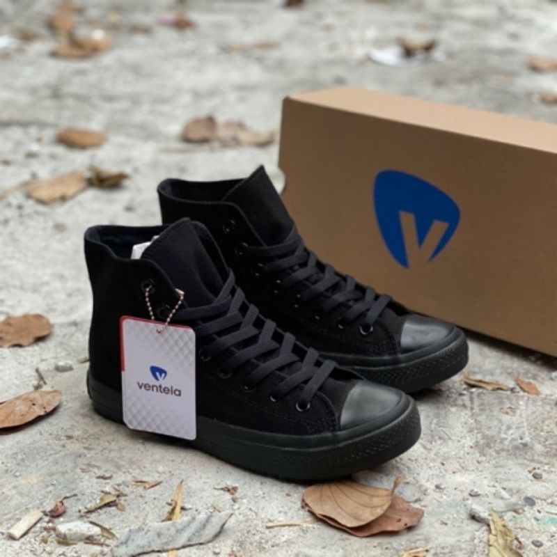 Sepatu Vantela Ethnic All Black 100% Original High