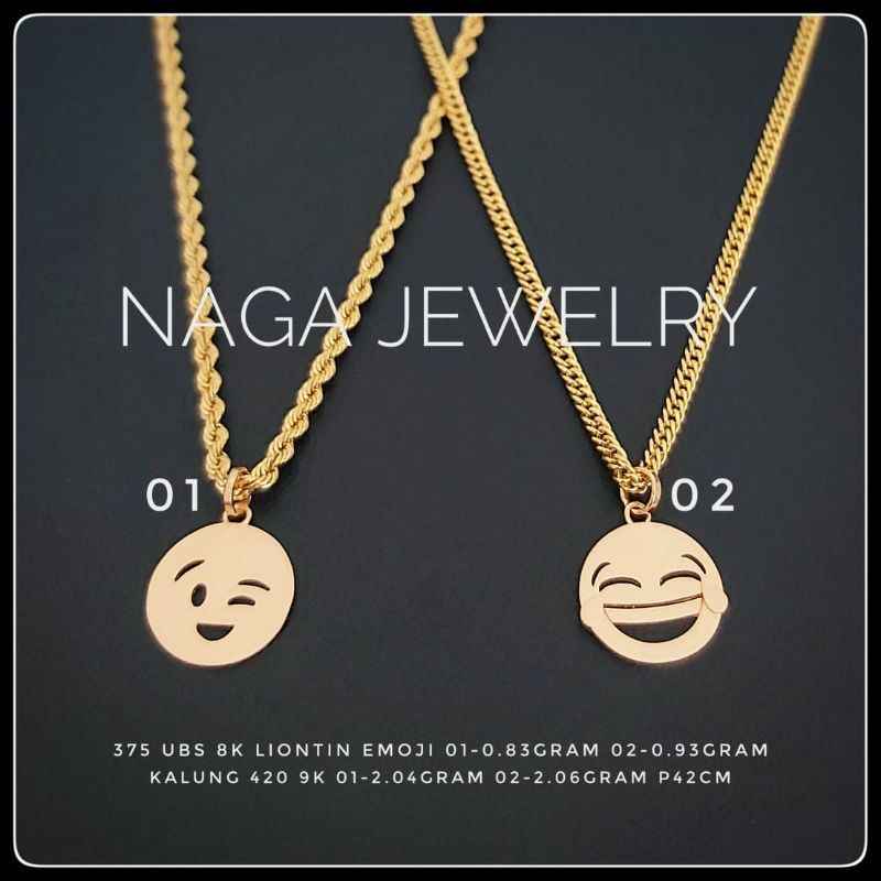 KALUNG VANCY LIONTIN EMOJI EMAS SETENGAH TUA