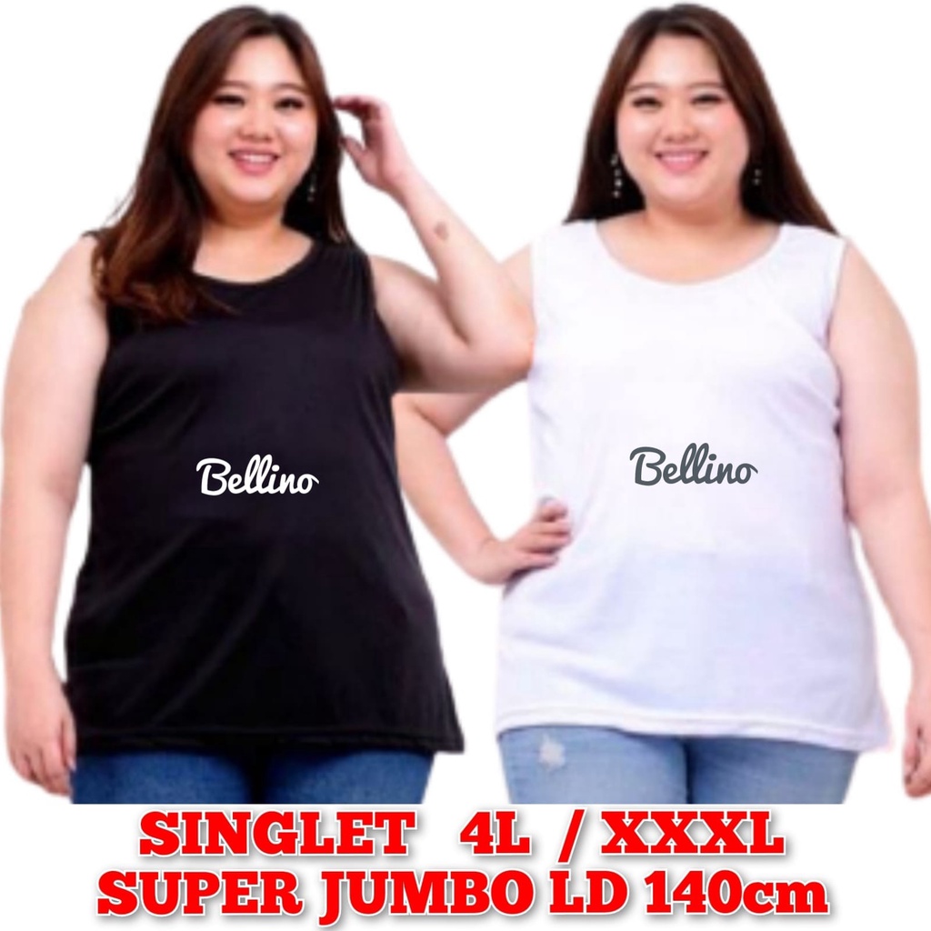 4L Singlet Cewek Cowok Super Jumbo Tanktop Tali Lebar Uni Sex Fit XXXL Bahan Premium Adem Extra Jumb
