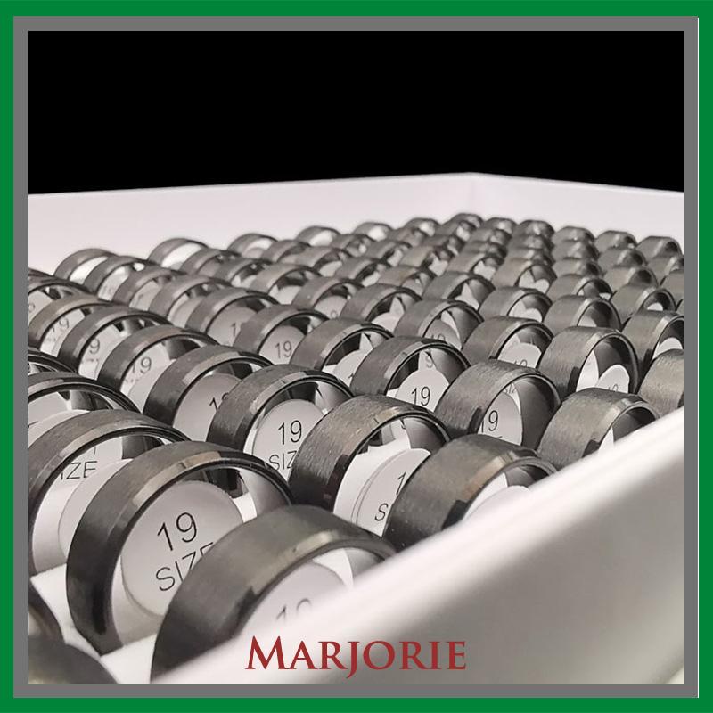 Cincin Jari Bahan Titanium Warna Hitam Emas Silver Untuk Pria-MJD