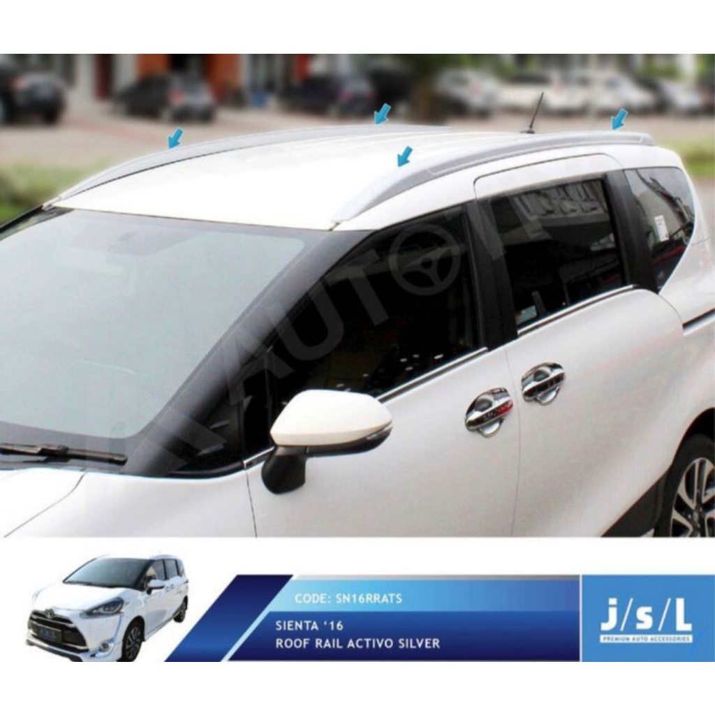 Roof Rail Toyota Sienta Activo Hitam Silver