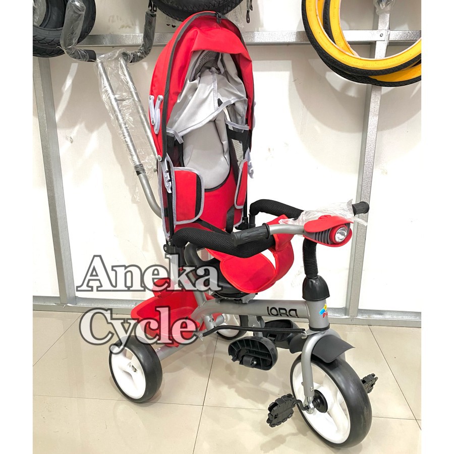 Sepeda Anak Roda Tiga Tricycle Stroller PMB Iora T09 Putar Senderan Musik