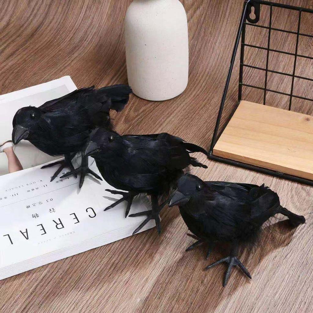 [Elegan] Burung Gagak Palsu Manusia Hidup Plastik Untuk Pesta, Rumah Mengerikan Mainan Festival DIY Model Gagak