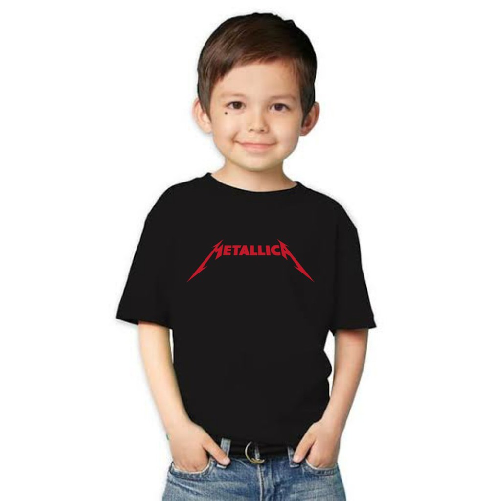 kaos anak metallica bahan katun combed 30s ukuran S M L XL XXL