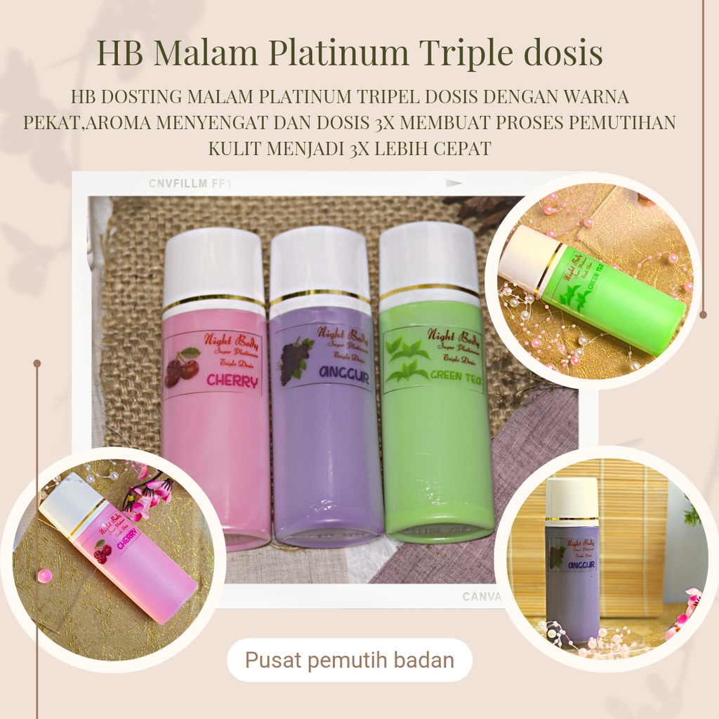 HANDBODY LOTION PEMUTIH HB TRIPLE DOSIS HB PLATINUM WHITENING PEMUTIH DOSIS TRIPLE 3 varian aroma