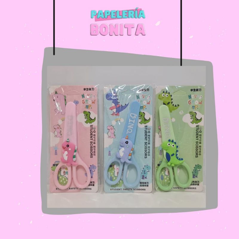 

Gunting Karakter Dino Lucu Character Scissor Safety Anak Scrapbook Art Pink Blue Green