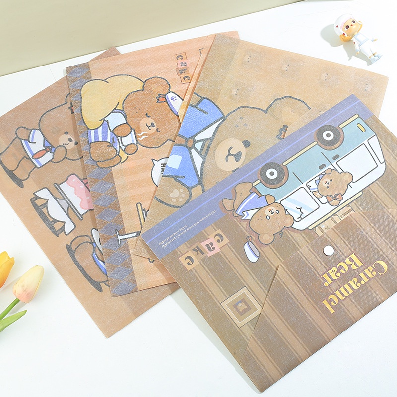 MAP Folder Caramel Bear A4 Coklat Premium Import