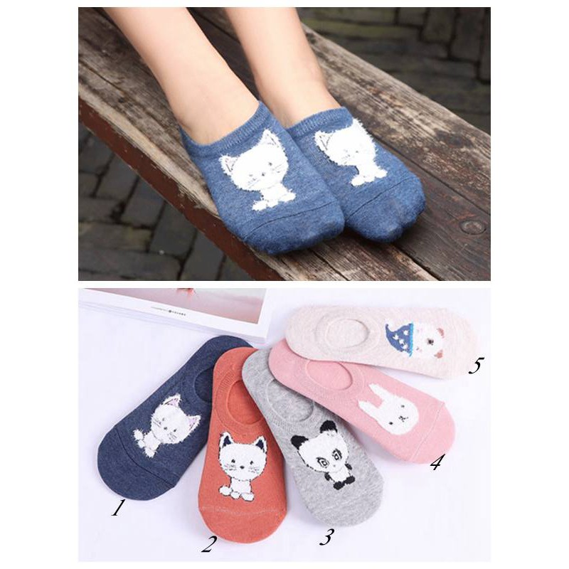 Kaos Kaki Wanita Invisible Socks Non Slip Untuk Dewasa D1223