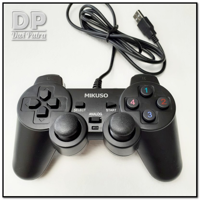 GAMEPAD MIKUSO BLACK / USB CABLE KABEL VIBRATE / 006 008 GAMING GAME PAD JOYSTICK