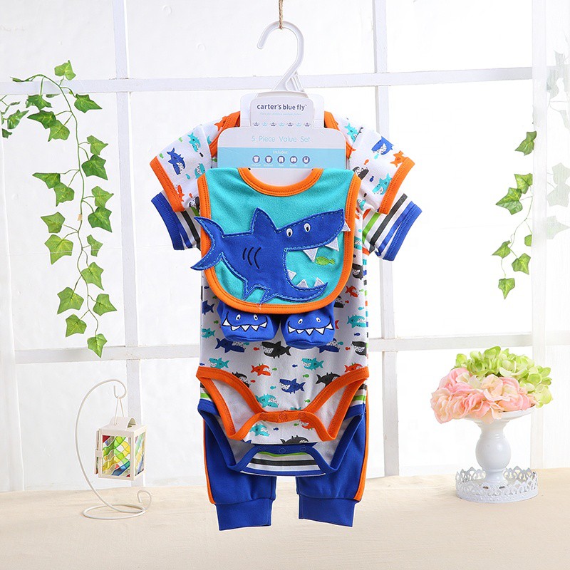 Jumper bayi set 5 in 1 jumper celana slabber sarung kaki