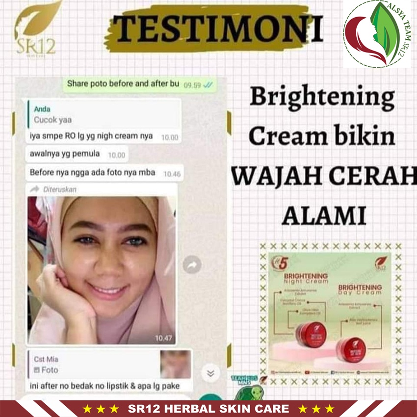 Brightening Cream SR12 | Brightening Day Cream SR12 &amp; Brightening Night Cream SR12 | Krim Wajah SR12