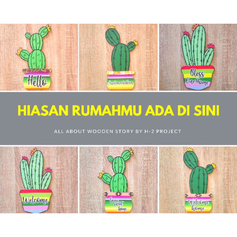 Wall decor kaktus Hiasan dinding kaktus Pajangan dinding kaktus