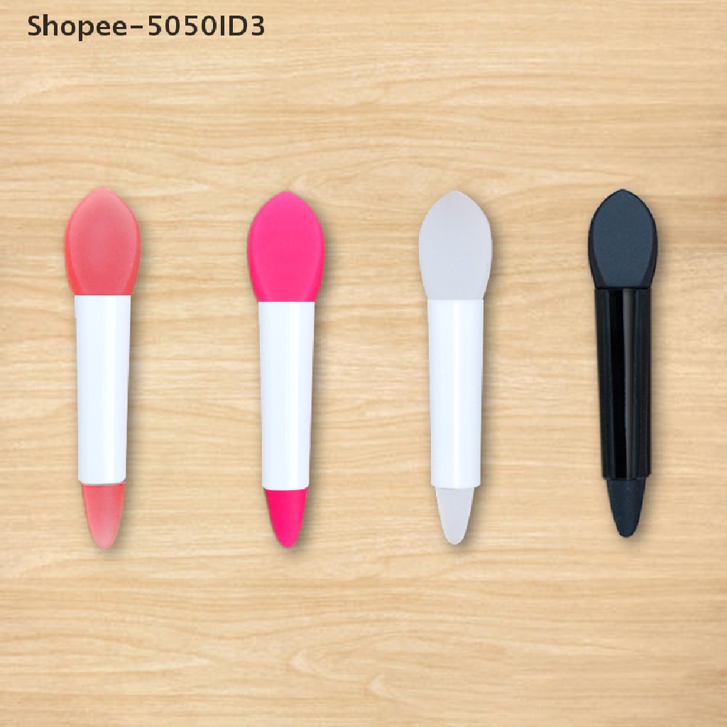 (ko) Brush Silikon Mini Kepala Ganda Warna Pink Untuk Masker Bibir