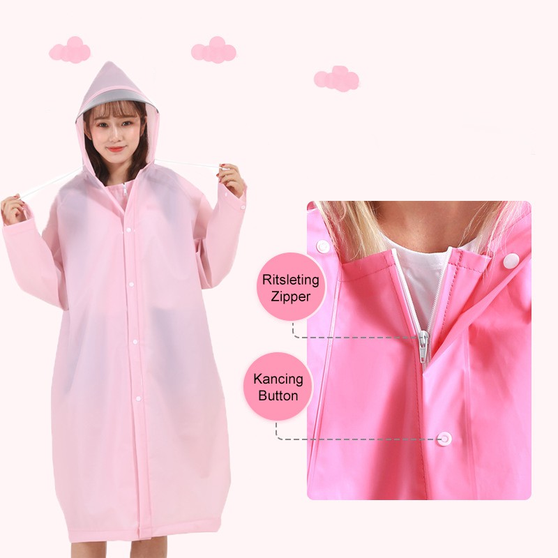 RA 01 Rain Coat Jas Hujan Poncho Kancing Reseleting Motor Anti Basah Unisex