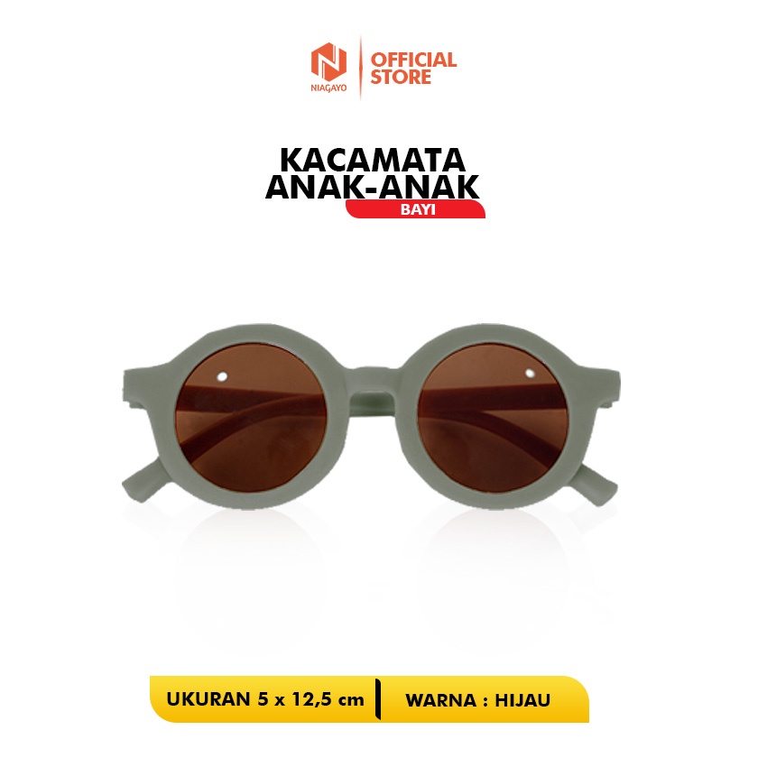 Kacamata Anak Model Bulat Dengan Lensa Hitam-HIJAU
