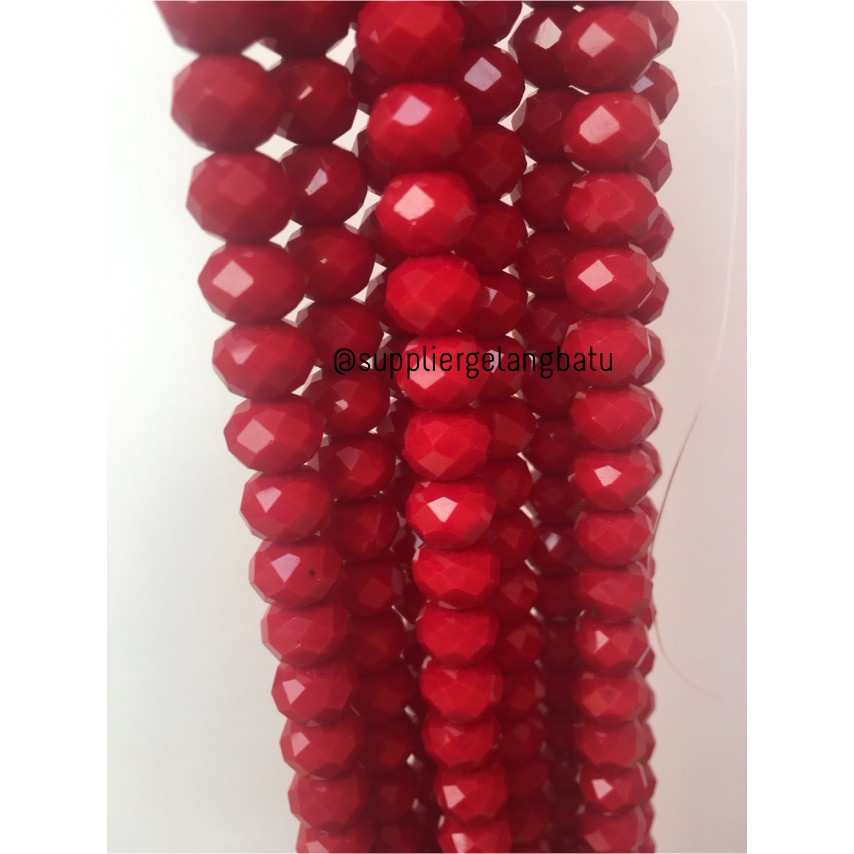 Crystal Ceko Doff 10mm MERAH CABAI bahan souvenir kado perhiasan craft aksesoris perhiasan fashion