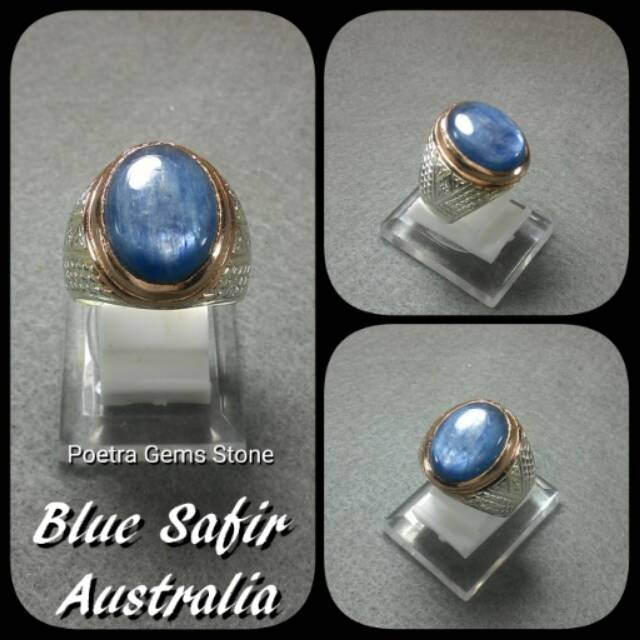 BATU CINCIN PERMATA BLUE SHAPPIRE AUSTRALIA NATURAL FREE KOTAK CINCIN