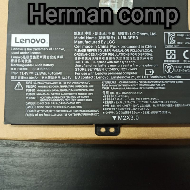 Original Baterai Laptop Lenovo FLEX 4 1470 1480 L15L3PB0 L15M3PB0