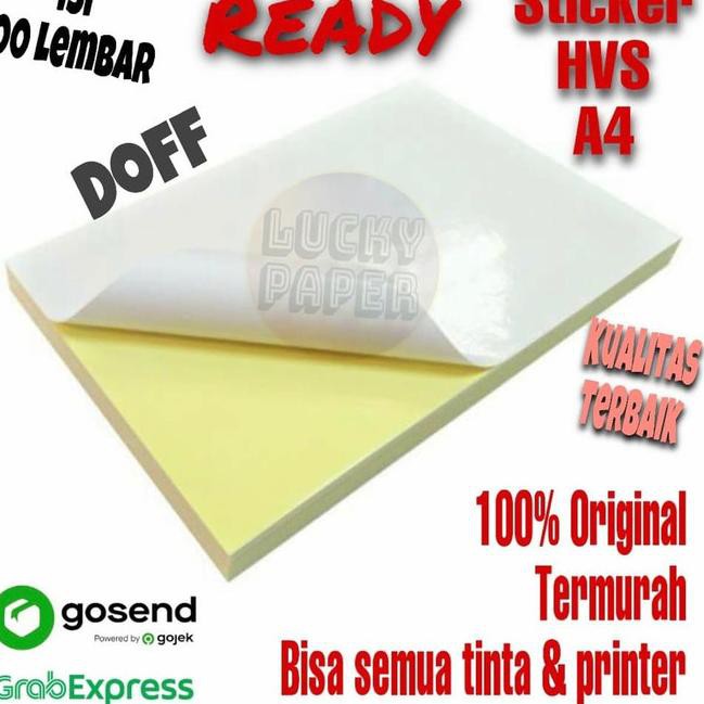 

TERLARIS!!-043 Kertas Stiker HVS A4 - isi 100 lbr / Kertas Stiker / Sticker HVS Doff