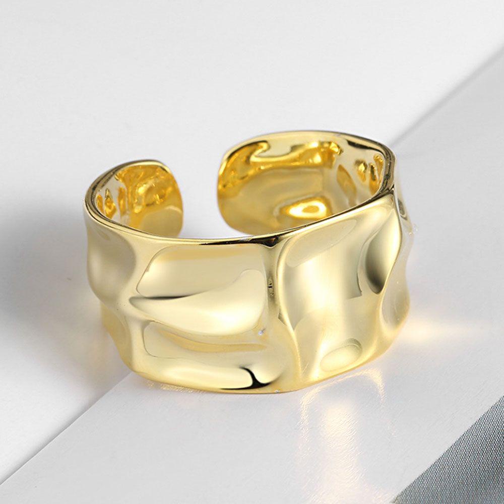 Mxbeauty Cincin Jari Elegan Bergaya Abstrak Tidak Teratur Geometris Cekung Cembung Aksesoris Fashion