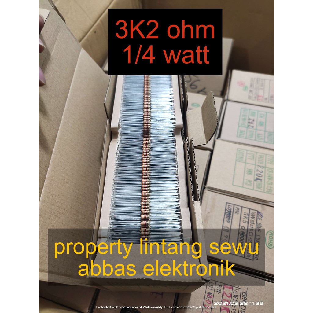 10PCS resistor 3k3 ohm 3.3 kilo ohm 3300 ohm 0.25 watt 1/4 watt