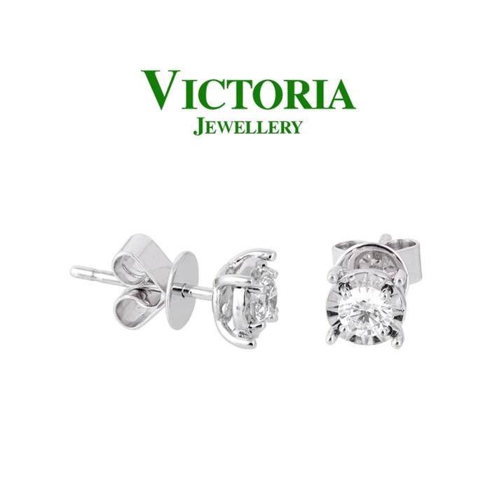 Anting Berlian Solitaire / Giwang Solitaire 658874 Victoria Jewellery