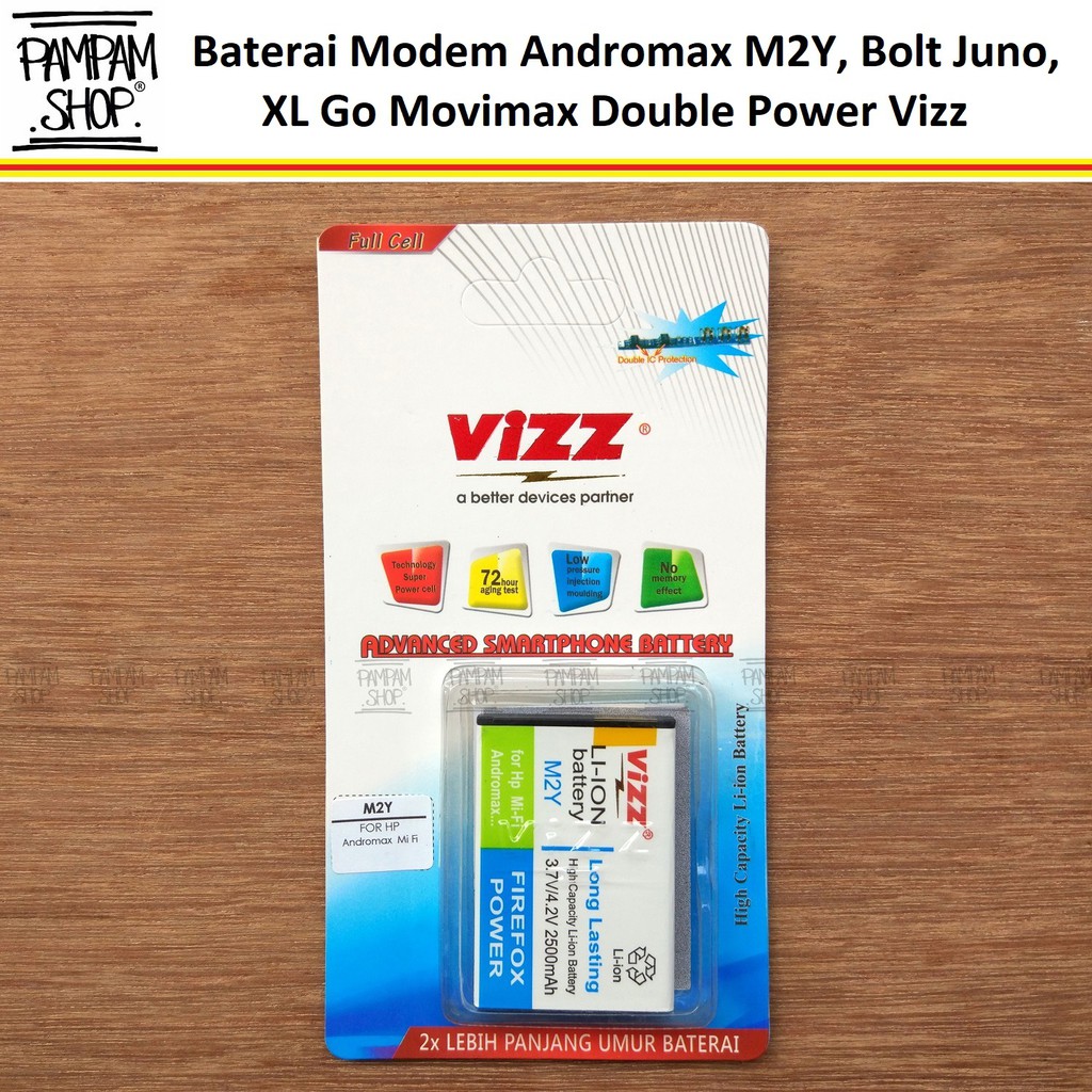 Baterai Vizz Original Double Power Modem M2Y XL Go MoviMax
