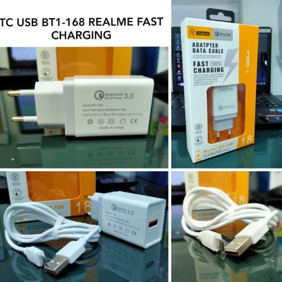 CHARGER REALME 18W FAST CHARGING MICRO USB BT-168 Charger Fast Charging  Realme 100%