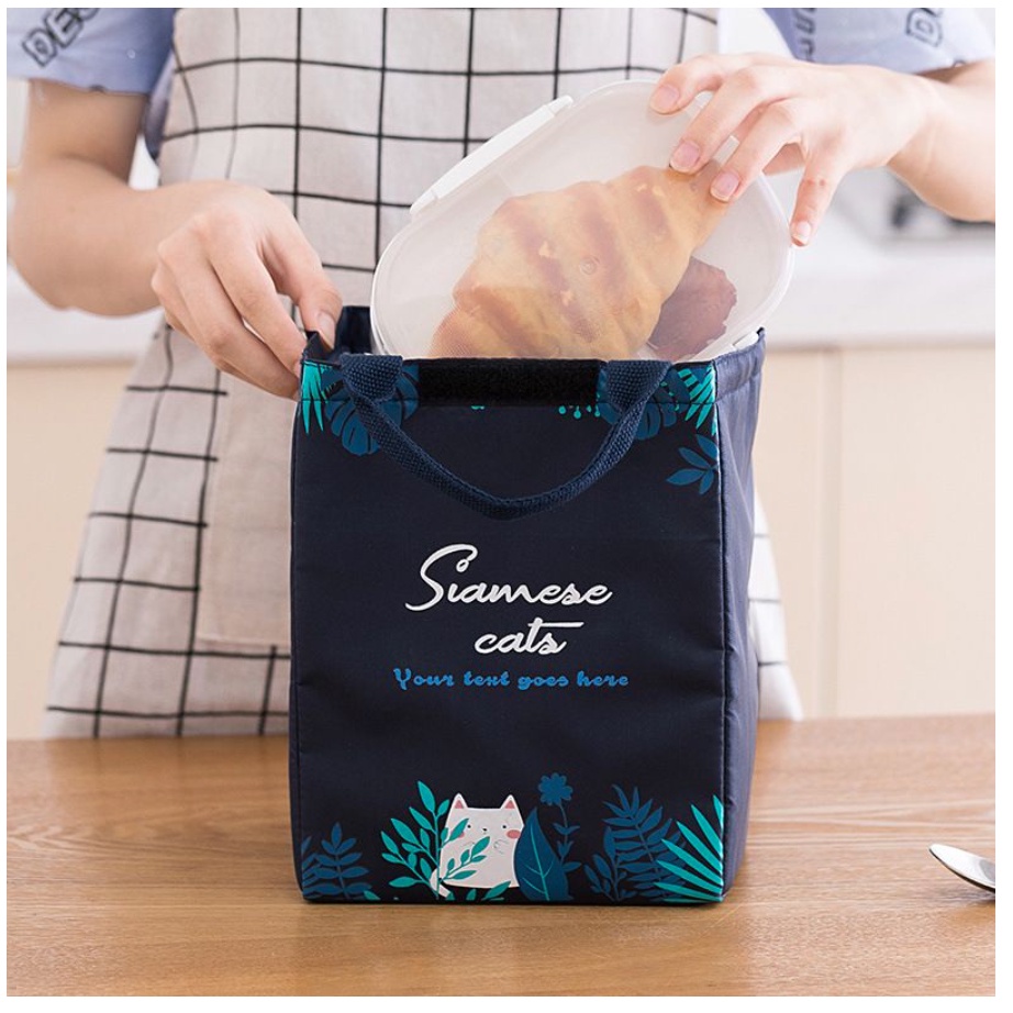 Tas Cooler Bag Anti Air Ukuran BESAR / Tas Bekal / Tas Kantong Asi / Canvas Lunch Bag