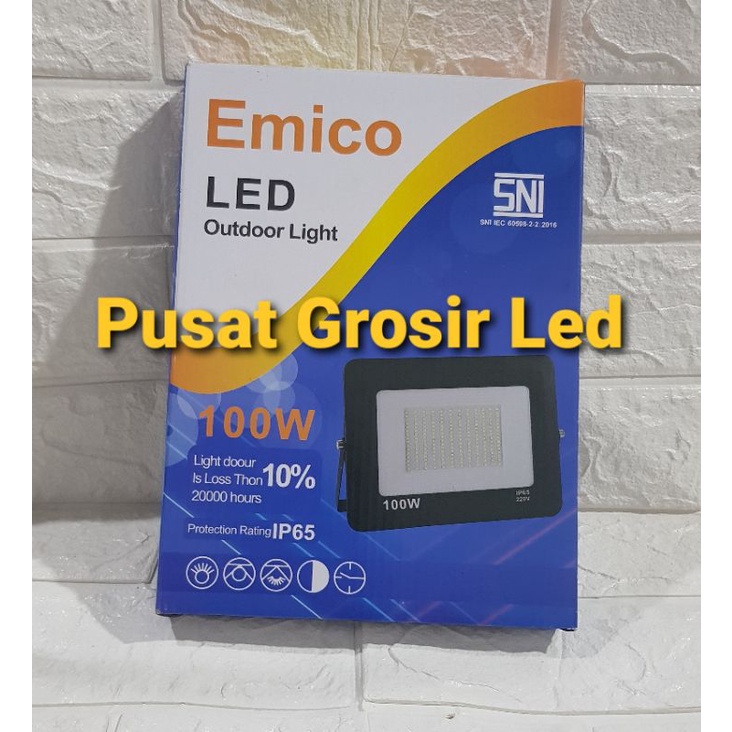 Lampu Tembak 100 watt Putih Dan Kuning / Lampu Sorot 100 Watt Emico Cahaya Putih Dan Kuning