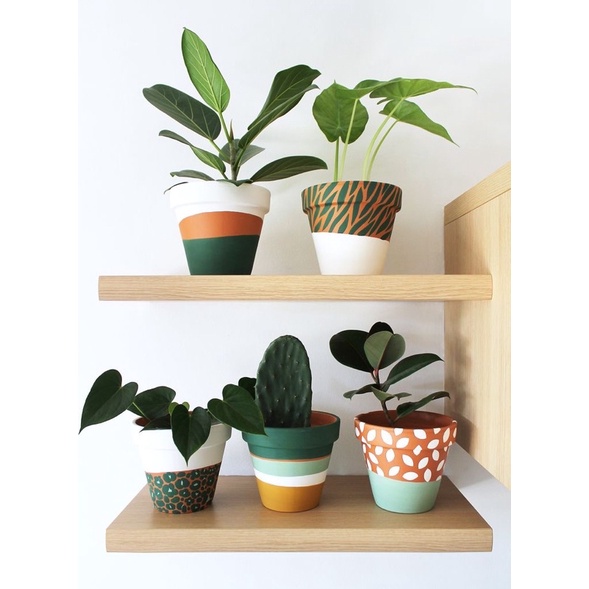 Pot Terakota Handmade Motif A / Vas Tanah liat / Cover Pot Gerabah Sukulen / Aesthetic Decor / Pot B