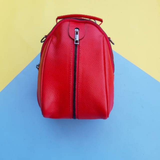 TAS GENDONG MODEL POU ASLI KULIT SAPI GARUT