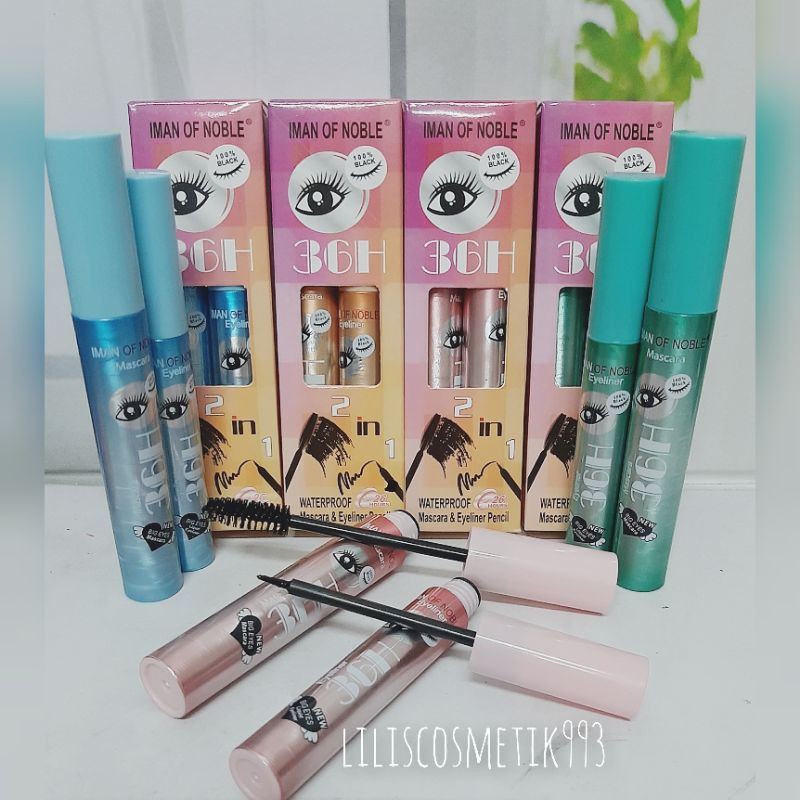 TERMURAH!! MASCARA & EYELINER IMAN OF NOBLE 2 IN 1 NO.6097/6092