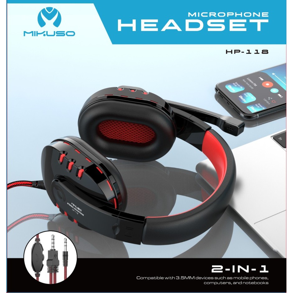 Headset gaming With Mic Mikuso HP-118 Headphone Gaming With Mic