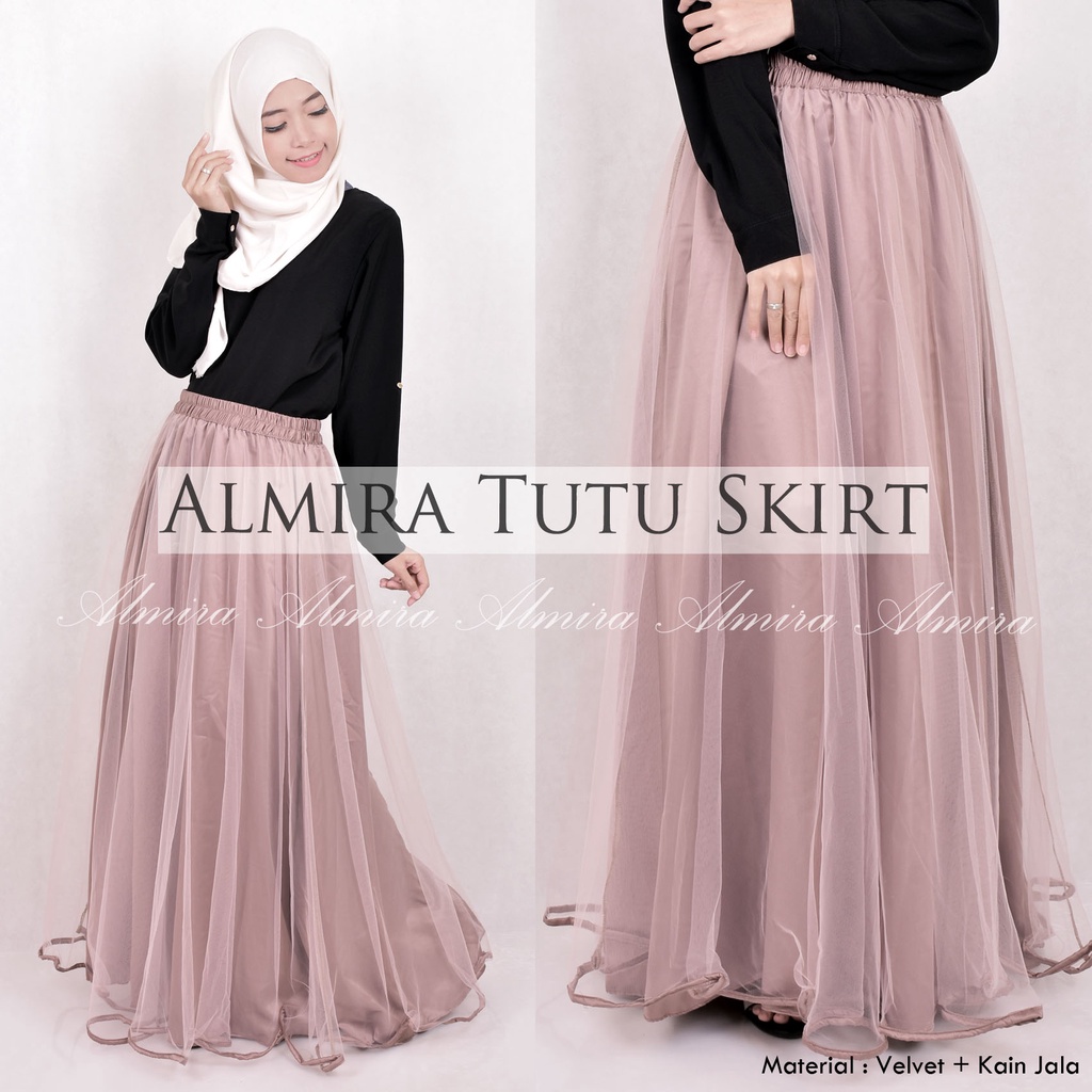 Rok Tutu Panjang Polos Dewasa Pesta Wanita Muslimah Cantik Long skirt Griyaraditya Almira