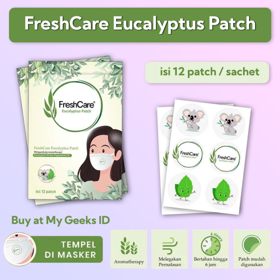 Jual FreshCare Eucalyptus Patch Stiker Masker Tempel Aroma Isi 12 ...